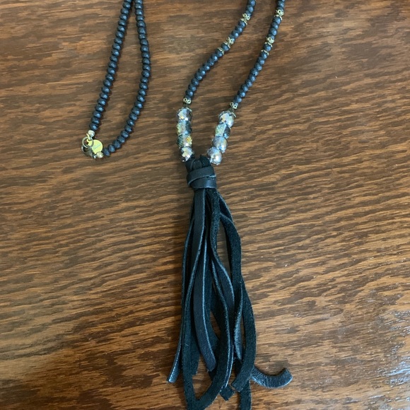 fabulina Jewelry - Boho Leather Tassel Necklace